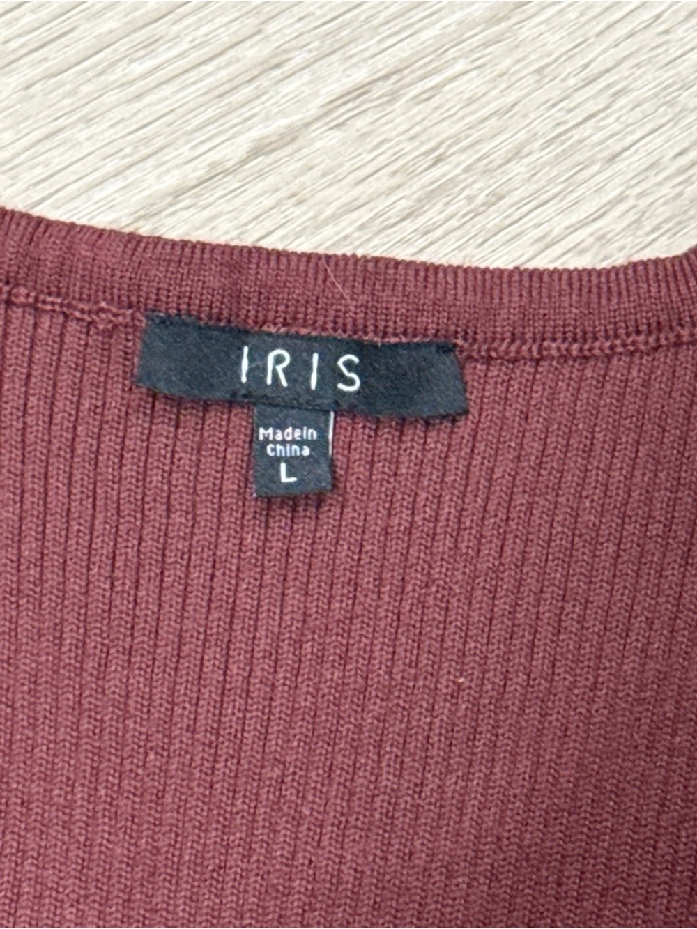 iris Maroon Ribbed Wrap Crop Top - Picture 3 of 3
